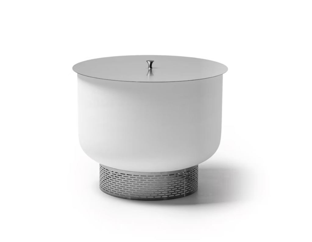 Glas Feuerstelle QFlame Set Ethanol Stainless Steel 